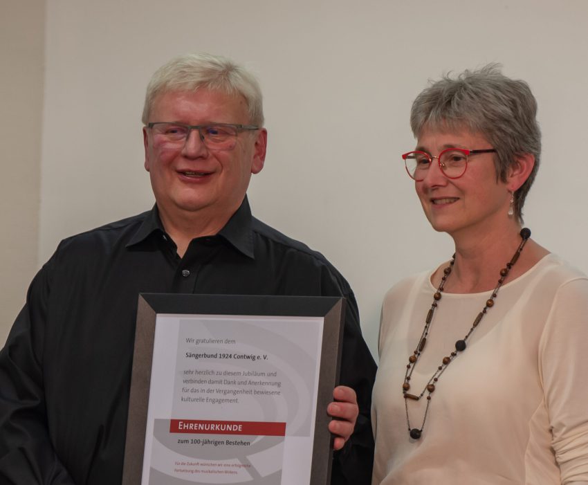 100 Jahre Sängerbund Urkunde